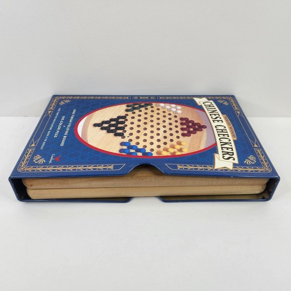 Cardinal Chinese Checkers Game Folding Solid Wood Board Metal Case Holder 1841 - Picture 7 of 7